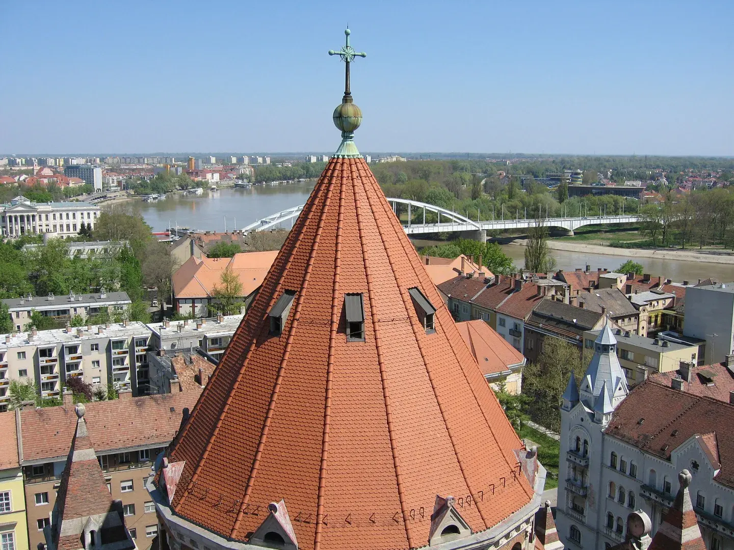 Szeged látképe a Dóm tornyából