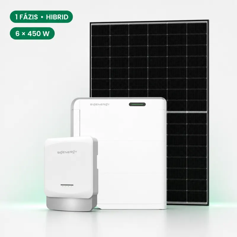Sigenergy Sigen Hybrid 1 fázisú hibrid napelem rendszer 2,5 kW inverterrel, 10 kWh akkumulátorral