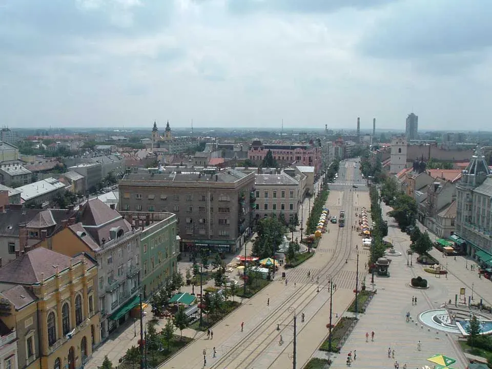 Debrecen belvárosa a Nagytemplom tornyából