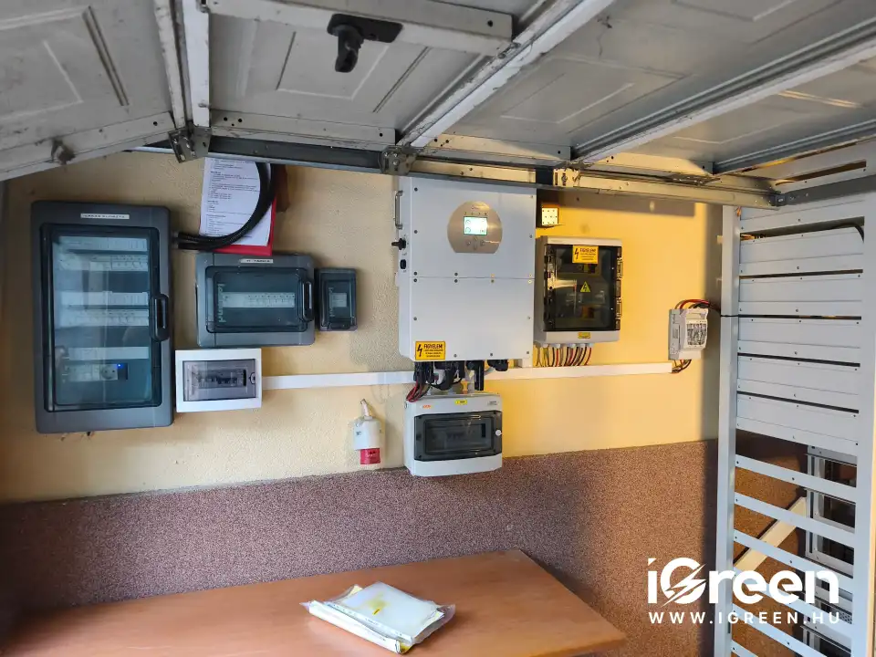 iGreen inverterek és elektromos elosztók garázsban